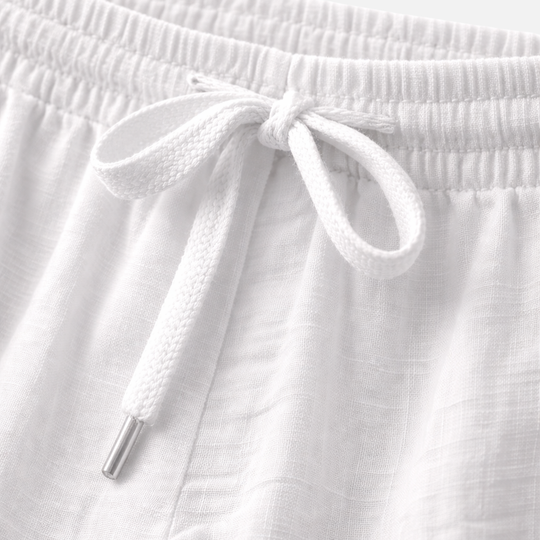 Locker geschnittene Leinenhose mit Kordelzug für Herren