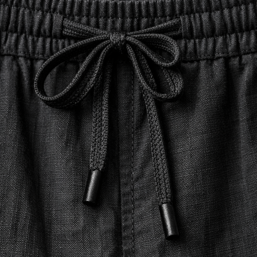 Locker geschnittene Leinenhose mit Kordelzug für Herren