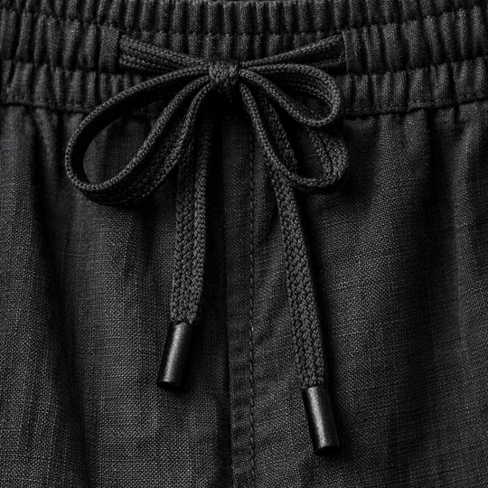 Locker geschnittene Leinenhose mit Kordelzug für Herren