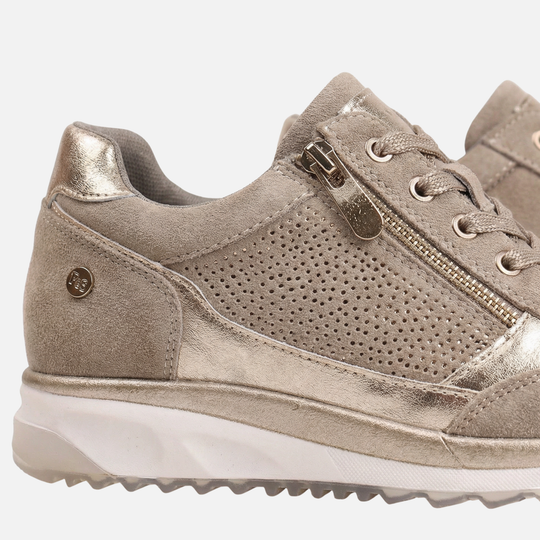 Lässige Metallic Sneakers mit Reißverschluss für Damen