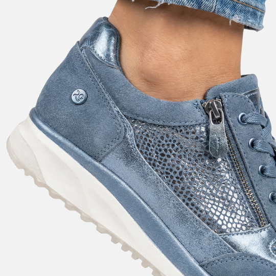 Lässige Metallic Sneakers mit Reißverschluss für Damen