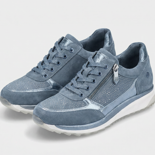 Lässige Metallic Sneakers mit Reißverschluss für Damen