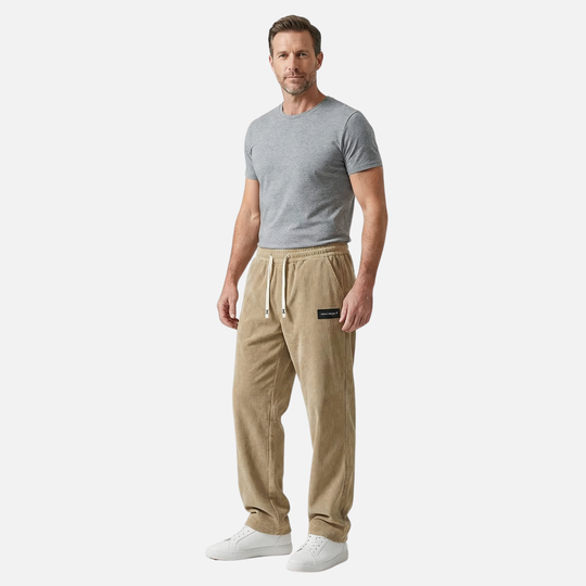 Leichte Casual Cordhose mit Kordelzug und Taschen für Herren