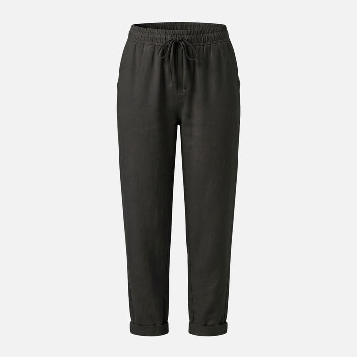 Light Summer Linen Pants with Stretch Regular Fit for Women