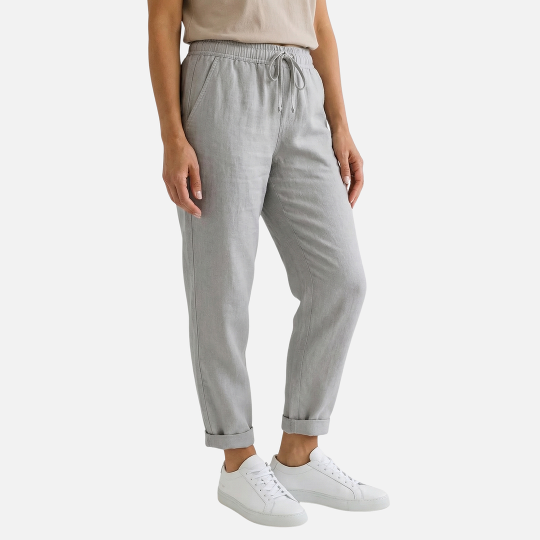 Leichte Sommer Leinenhose mit Stretch Regular Fit für Damen