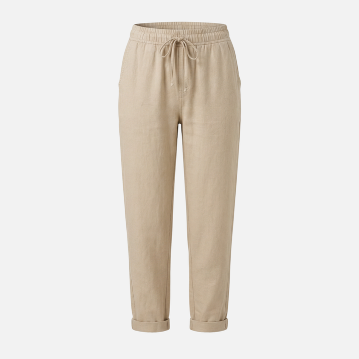 Light Summer Linen Pants with Stretch Regular Fit for Women