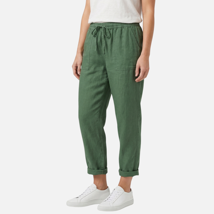 Lightweight Linen Pants Relaxed Casual Trousers with Drawstring for Women