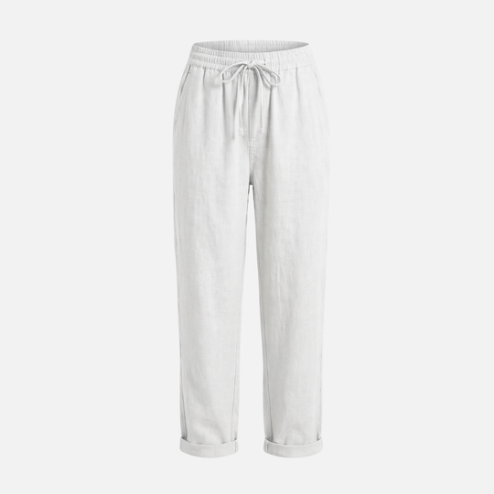 Leichte Leinenhose Lockere Freizeithose mit Tunnelzug für Damen