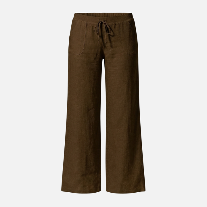 Leichte Sommer Oversize Leinenhose mit Kordelzug für Damen
