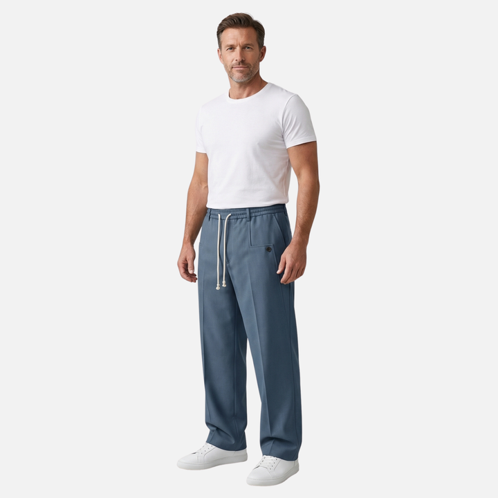 Leichte atmungsaktive Stoffhose mit modernem Schnitt für Herren