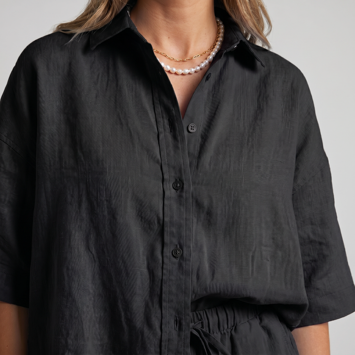 Damen_Sommer_Relax_Set_aus_Leinen_Top_und_Shorts_6