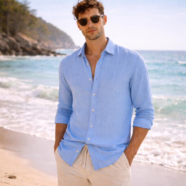 Sommerliches Leinenhemd im Casual-Stil – Leichte Passform für Herren