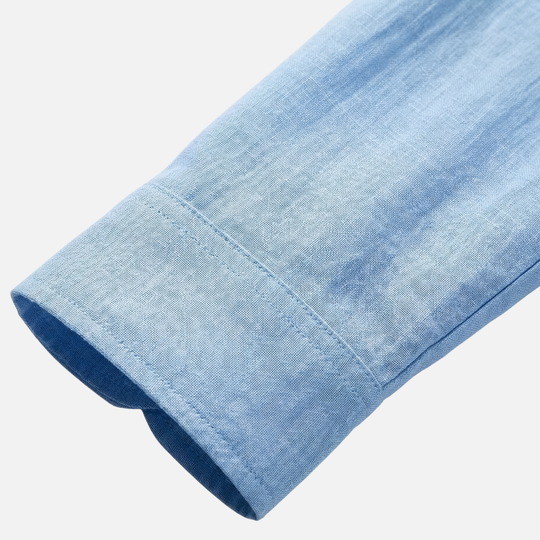 Leinenmischung Hemd mit Knopfleiste und langen Ärmeln für Herren