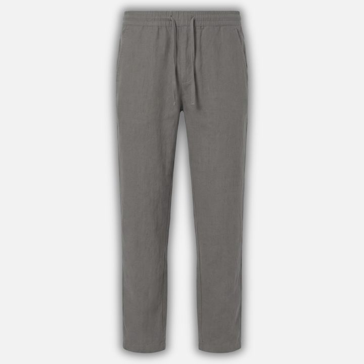 Linen pants with elastic waistband and side pockets for men