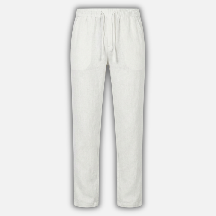 Linen pants with elastic waistband and side pockets for men
