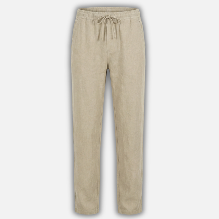 Linen pants with elastic waistband and side pockets for men