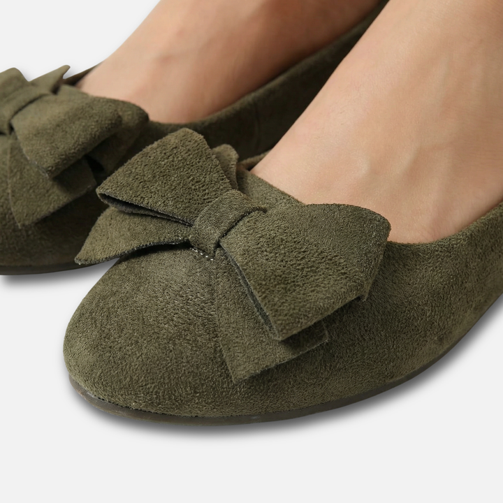 Loafers with Bow Detail and Rounded Toe for Women