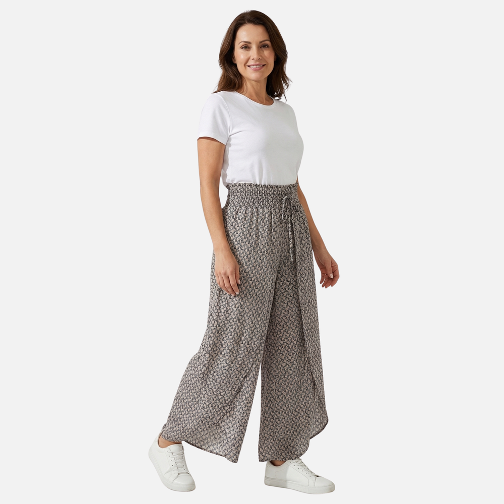 Locker fallende Hose mit geometrischem Print für Damen