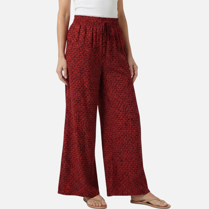 Locker fallende Hose mit geometrischem Print für Damen