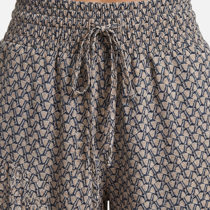Locker fallende Hose mit geometrischem Print für Damen