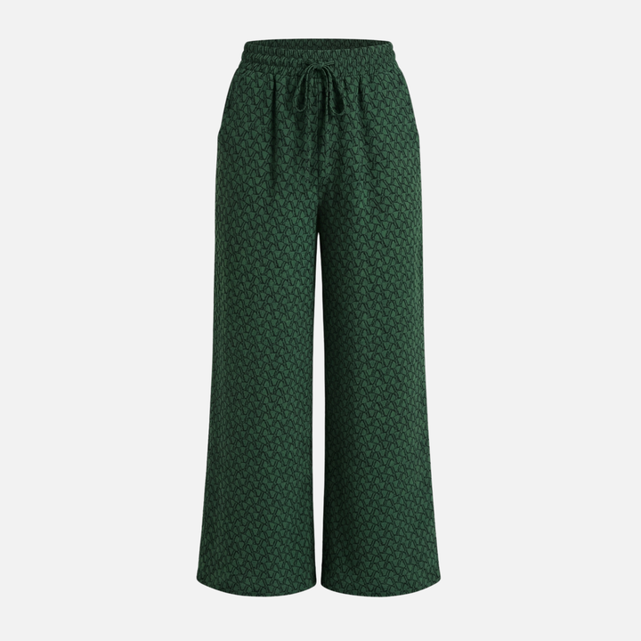 Locker fallende Hose mit geometrischem Print für Damen