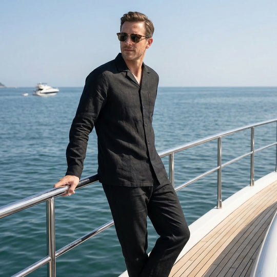 Locker geschnittenes Shirt- und Hosen-Set mit Kordel für Männer