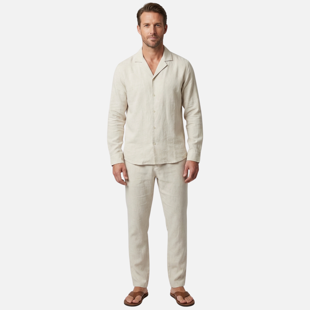 Locker geschnittenes Shirt- und Hosen-Set mit Kordel für Männer