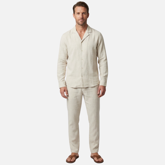 Locker geschnittenes Shirt- und Hosen-Set mit Kordel für Männer