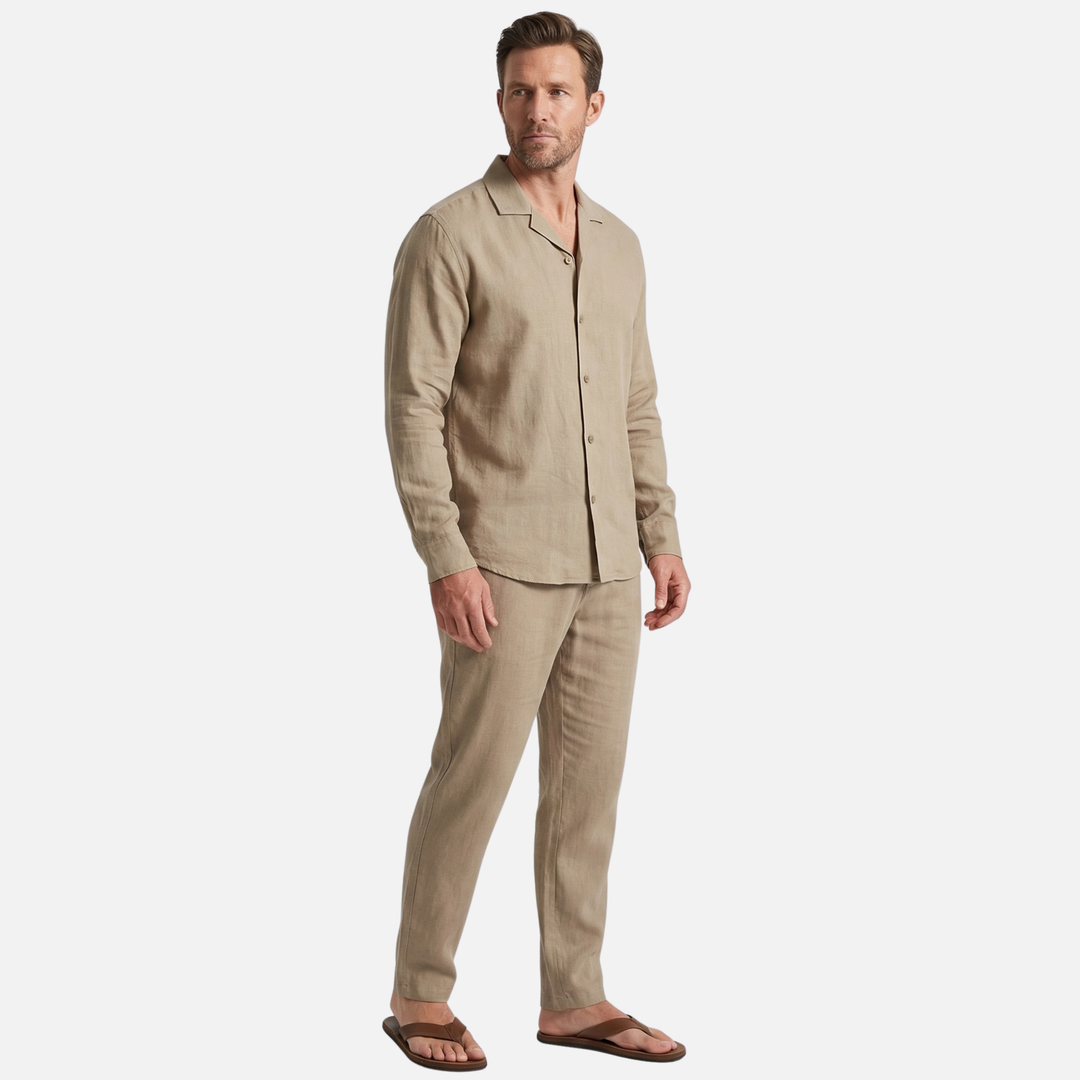 Locker geschnittenes Shirt- und Hosen-Set mit Kordel für Männer