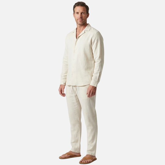 Locker geschnittenes Shirt- und Hosen-Set mit Kordel für Männer