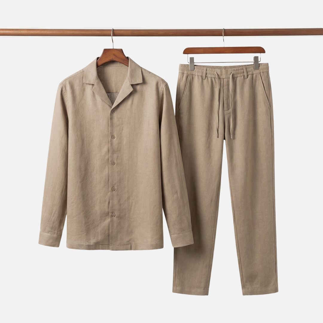 Locker geschnittenes Shirt- und Hosen-Set mit Kordel für Männer