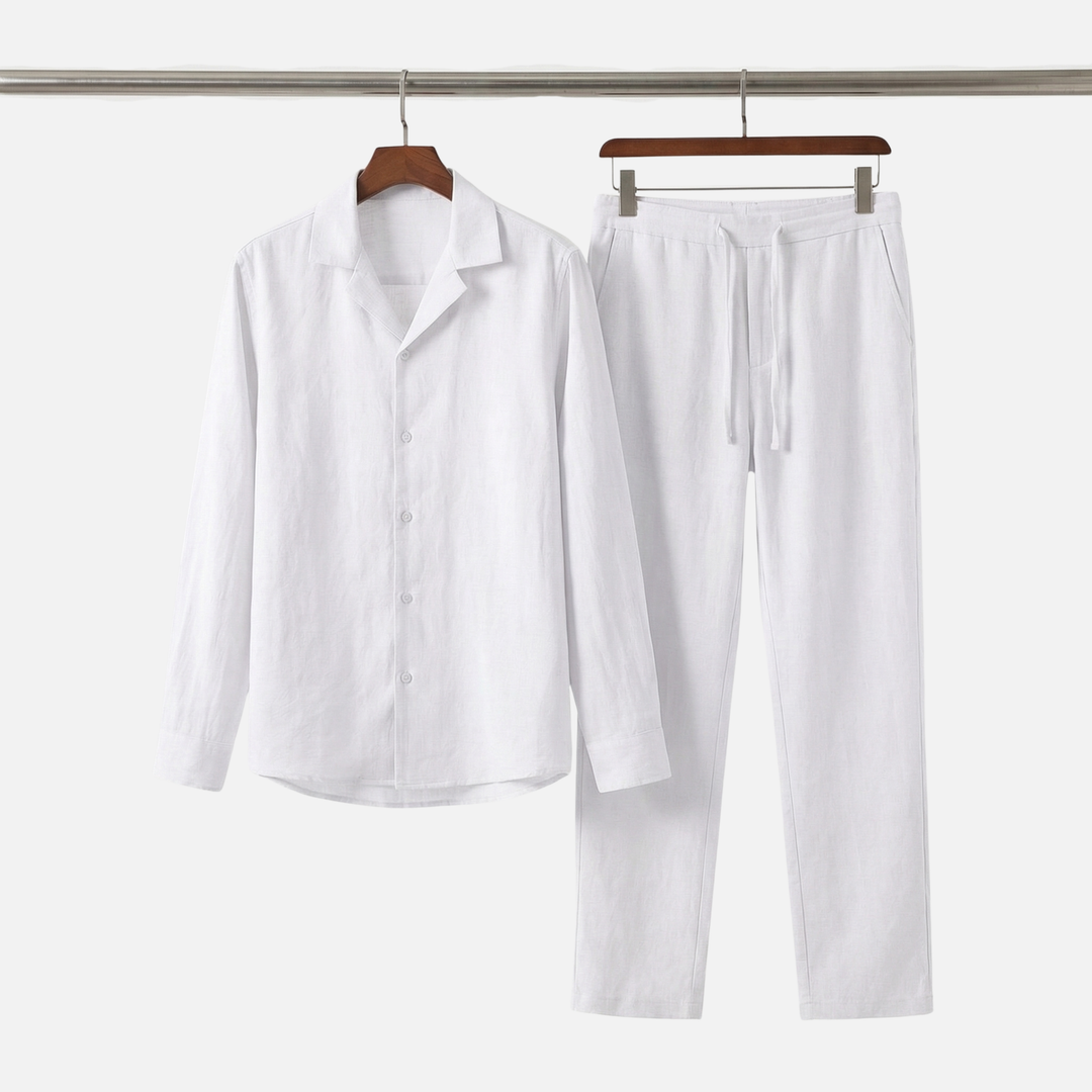 Locker geschnittenes Shirt- und Hosen-Set mit Kordel für Männer