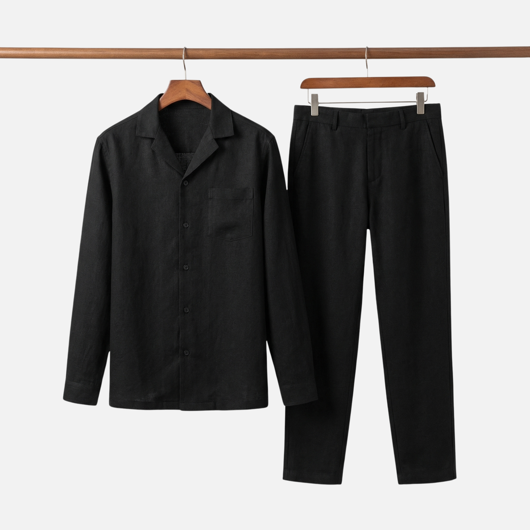 Locker geschnittenes Shirt- und Hosen-Set mit Kordel für Männer