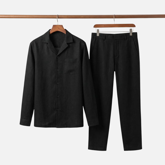 Locker geschnittenes Shirt- und Hosen-Set mit Kordel für Männer