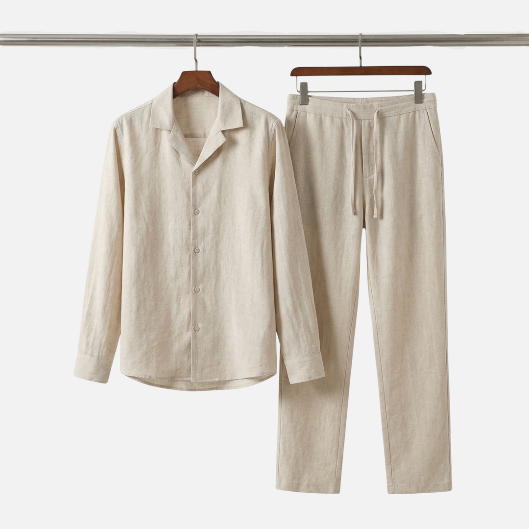 Locker geschnittenes Shirt- und Hosen-Set mit Kordel für Männer