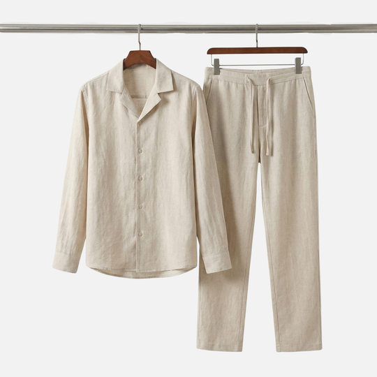 Locker geschnittenes Shirt- und Hosen-Set mit Kordel für Männer