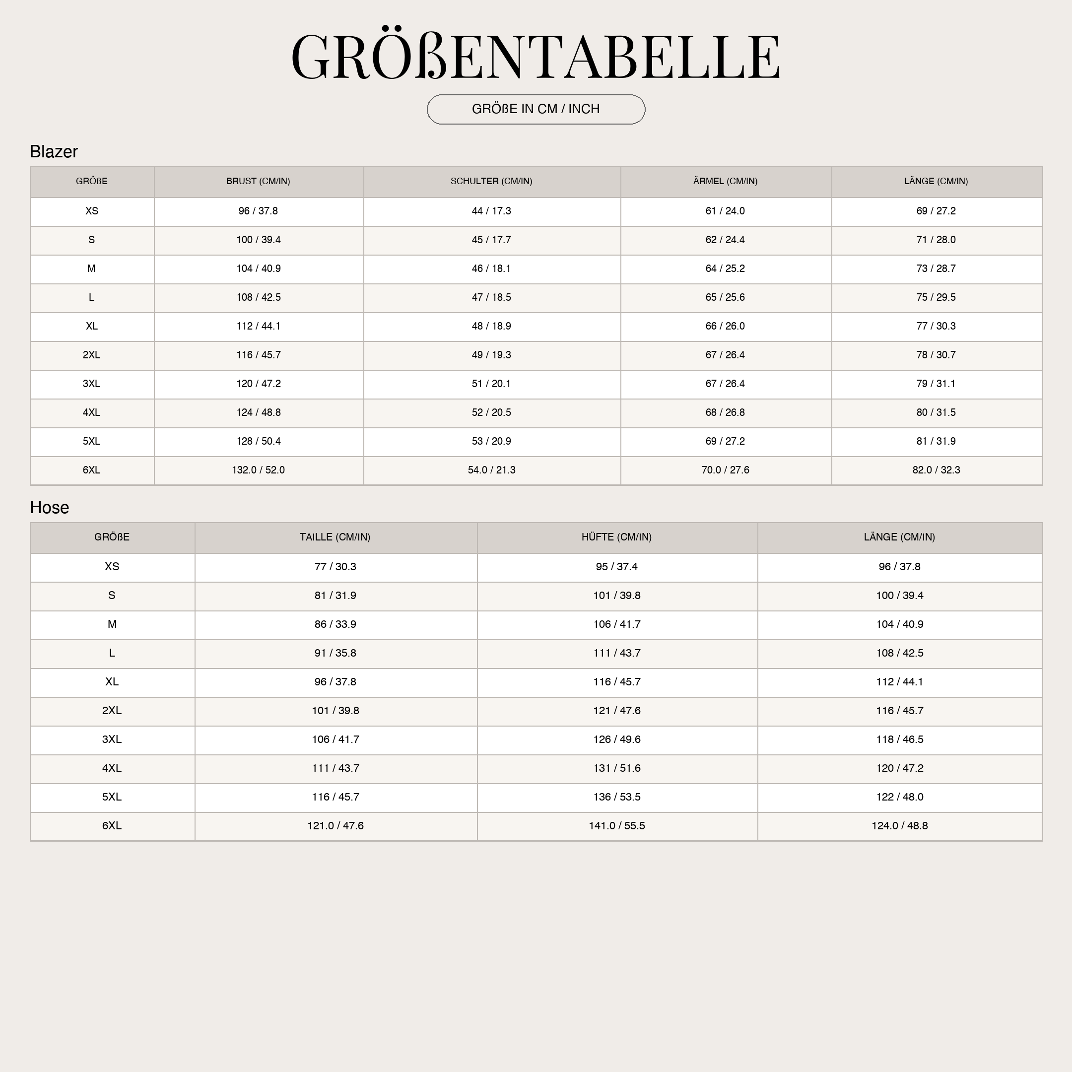 Size Chart