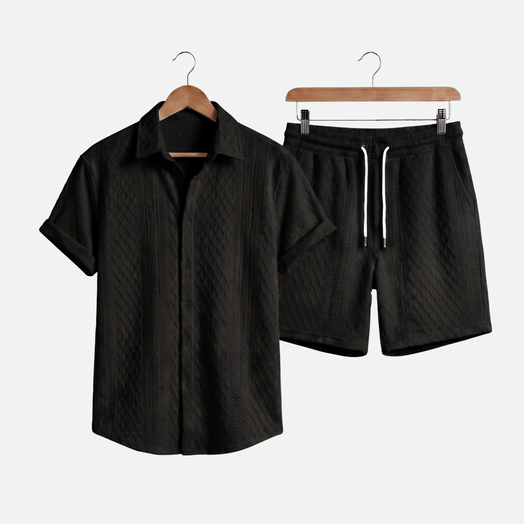 Entspanntes_Strukturstrick_Set_mit_Kordelzug_Shorts_f_r_Herren_8