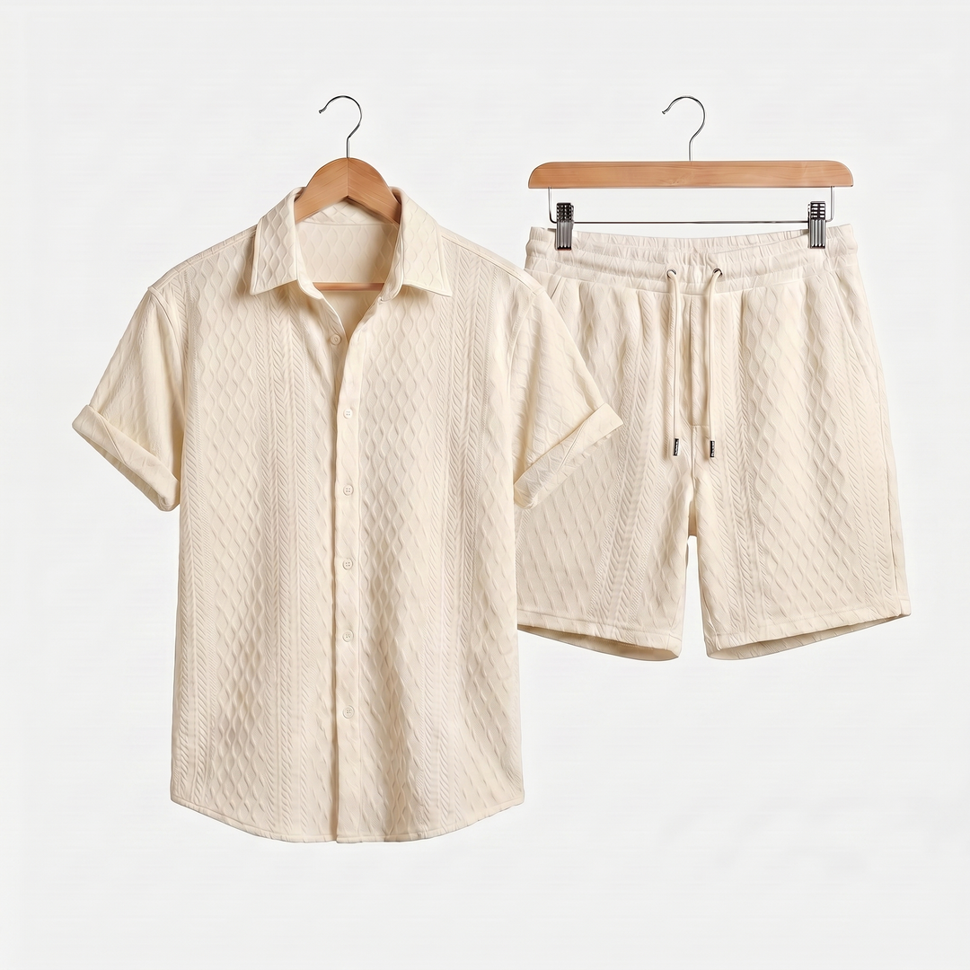 Entspanntes_Strukturstrick_Set_mit_Kordelzug_Shorts_f_r_Herren_10