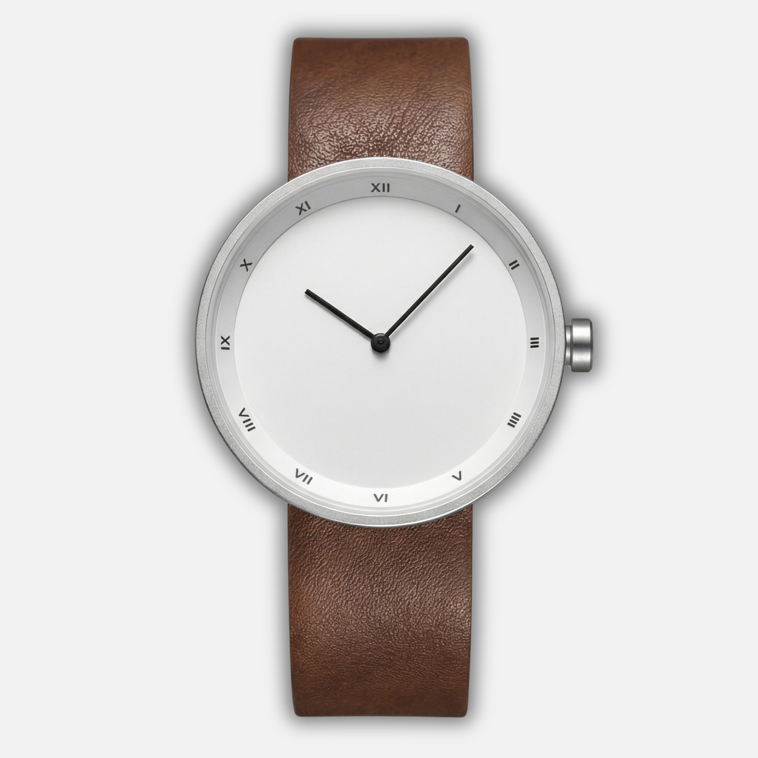 Minimalistische Armbanduhr mit rundem Zifferblatt für Herren