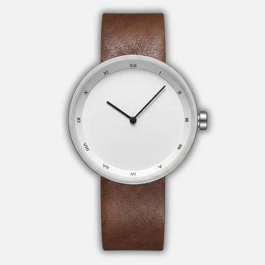 Minimalistische Armbanduhr mit rundem Zifferblatt für Herren
