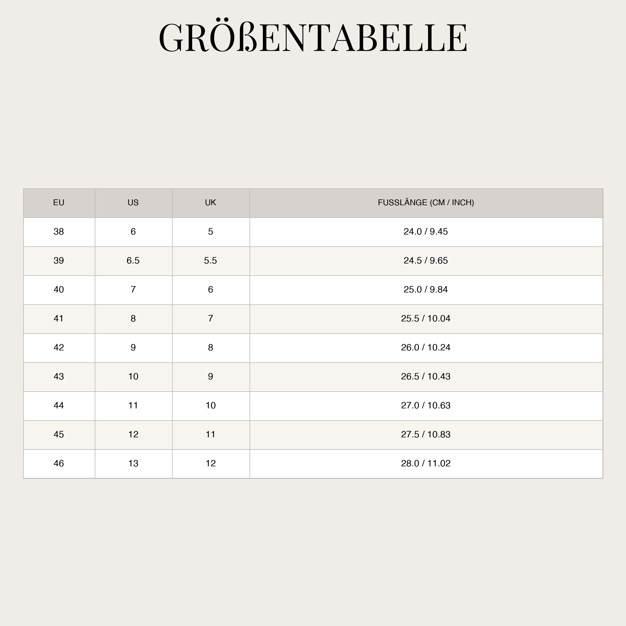 Size Chart