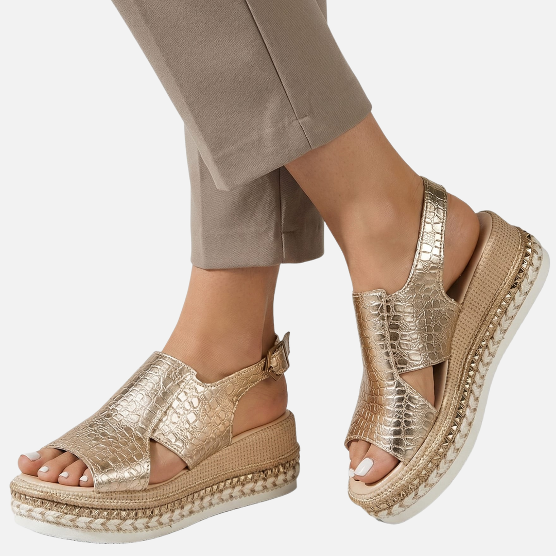 Offene Sandalen mit verstellbarem Riemen für Frauen