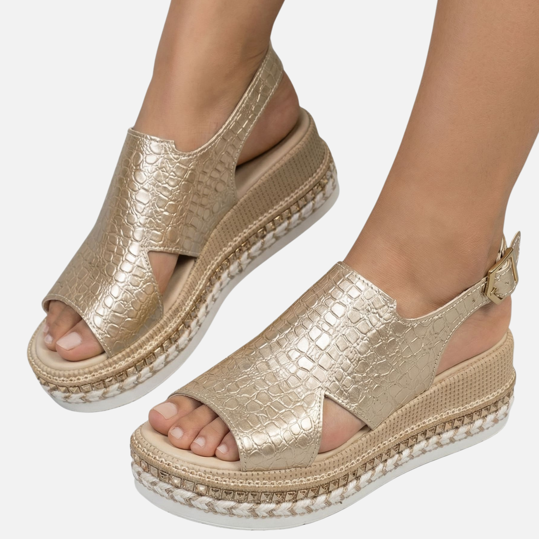 Offene Sandalen mit verstellbarem Riemen für Frauen