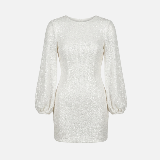 Pailletten-Abendminikleid – Langärmliger V-Ausschnitt-Stil für Damen