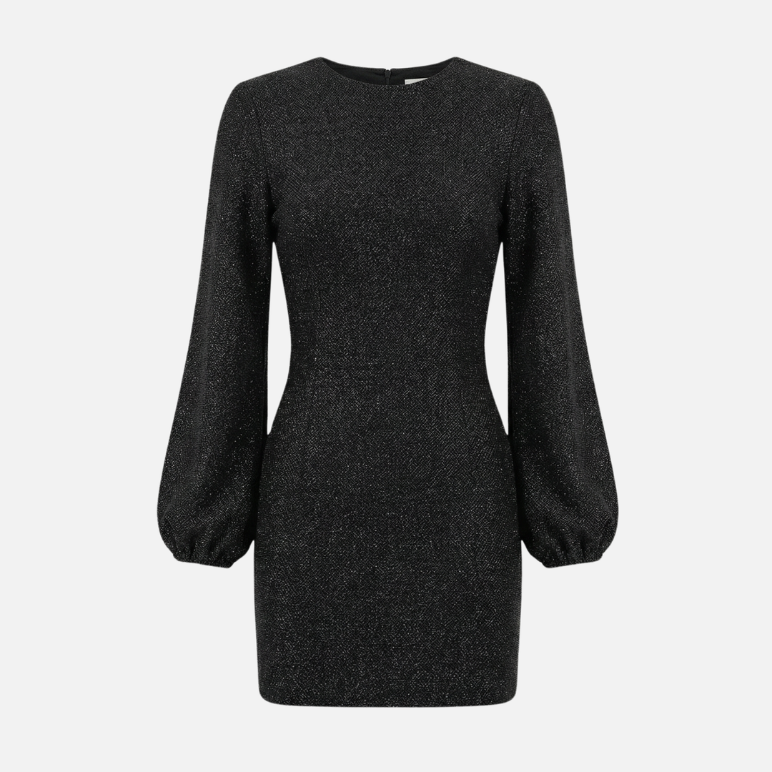 Pailletten-Abendminikleid – Langärmliger V-Ausschnitt-Stil für Damen