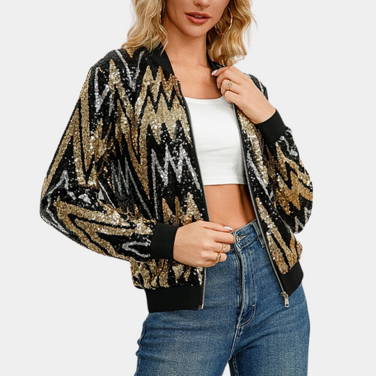 Paillettenjacke für Damen | Langärmelig