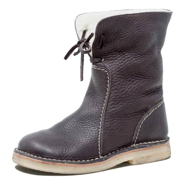 Pelzgefütterte Damenstiefel | Runde Zehe