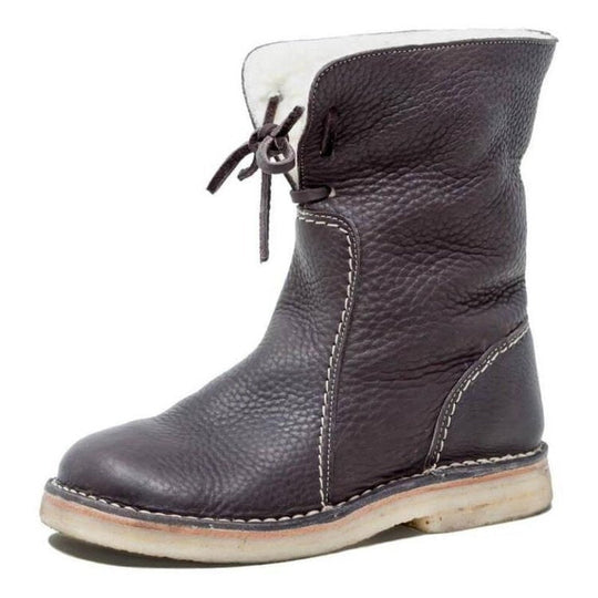 Pelzgefütterte Damenstiefel | Runde Zehe