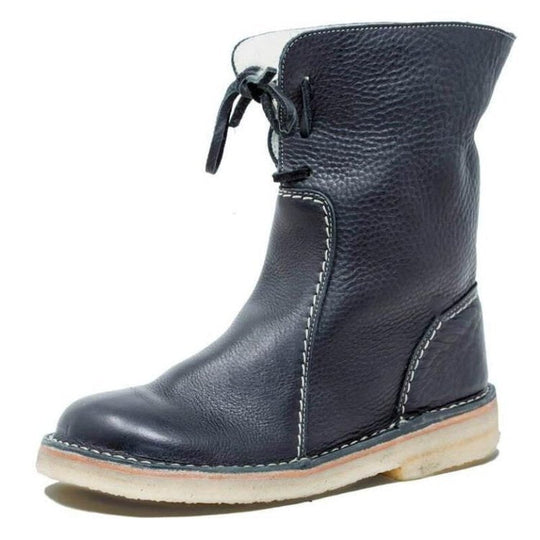 Pelzgefütterte Damenstiefel | Runde Zehe